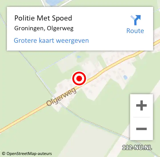 Locatie op kaart van de 112 melding: Politie Met Spoed Naar Groningen, Olgerweg op 21 augustus 2024 09:34