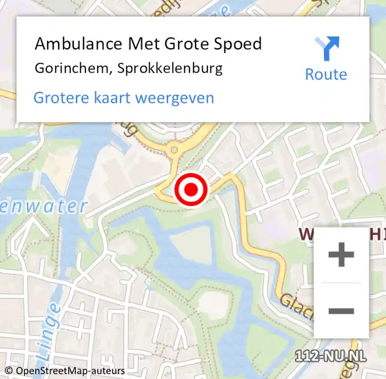 Locatie op kaart van de 112 melding: Ambulance Met Grote Spoed Naar Gorinchem, Sprokkelenburg op 21 augustus 2024 09:34