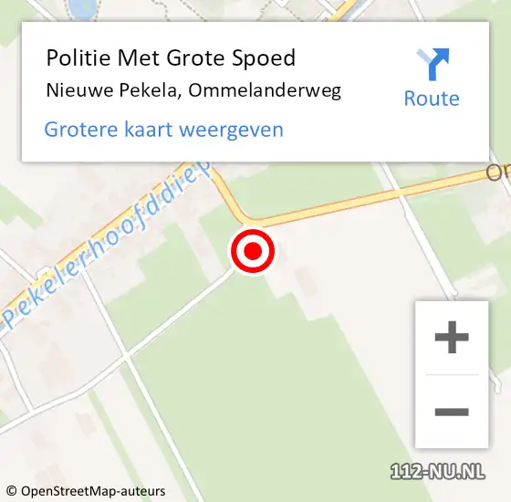 Locatie op kaart van de 112 melding: Politie Met Grote Spoed Naar Nieuwe Pekela, Ommelanderweg op 21 augustus 2024 09:41