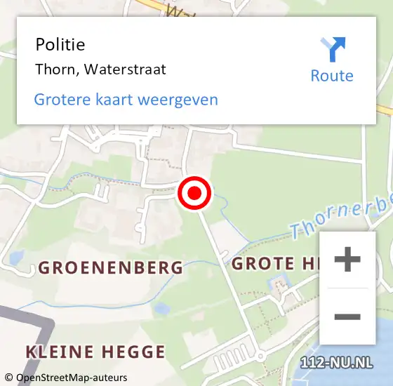 Locatie op kaart van de 112 melding: Politie Thorn, Waterstraat op 21 augustus 2024 10:01