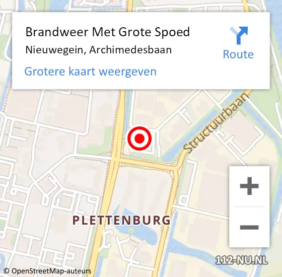 Locatie op kaart van de 112 melding: Brandweer Met Grote Spoed Naar Nieuwegein, Archimedesbaan op 21 augustus 2024 10:23