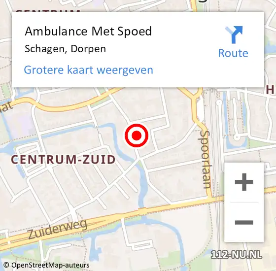 Locatie op kaart van de 112 melding: Ambulance Met Spoed Naar Schagen, Dorpen op 21 augustus 2024 10:25