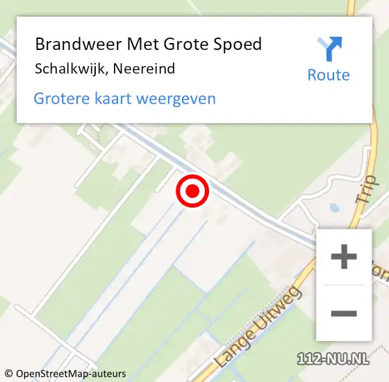 Locatie op kaart van de 112 melding: Brandweer Met Grote Spoed Naar Schalkwijk, Neereind op 21 augustus 2024 10:35