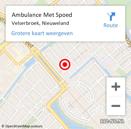 Locatie op kaart van de 112 melding: Ambulance Met Spoed Naar Velserbroek, Nieuweland op 21 augustus 2024 10:48