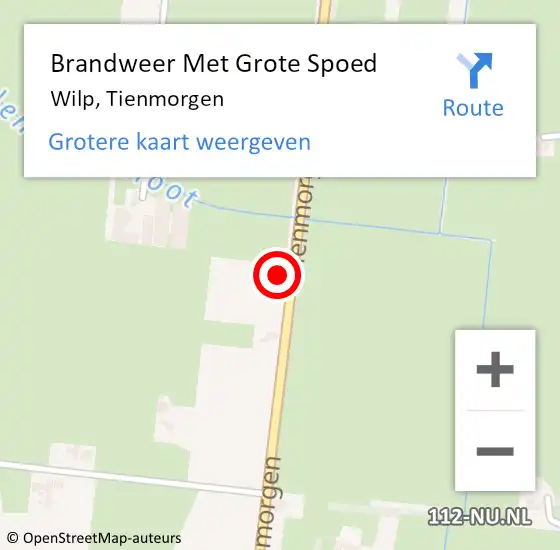 Locatie op kaart van de 112 melding: Brandweer Met Grote Spoed Naar Wilp, Tienmorgen op 21 augustus 2024 11:05