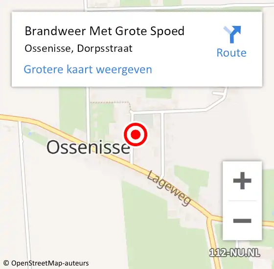 Locatie op kaart van de 112 melding: Brandweer Met Grote Spoed Naar Ossenisse, Dorpsstraat op 21 augustus 2024 11:44