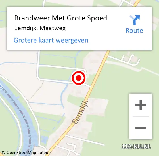 Locatie op kaart van de 112 melding: Brandweer Met Grote Spoed Naar Eemdijk, Maatweg op 21 augustus 2024 11:48