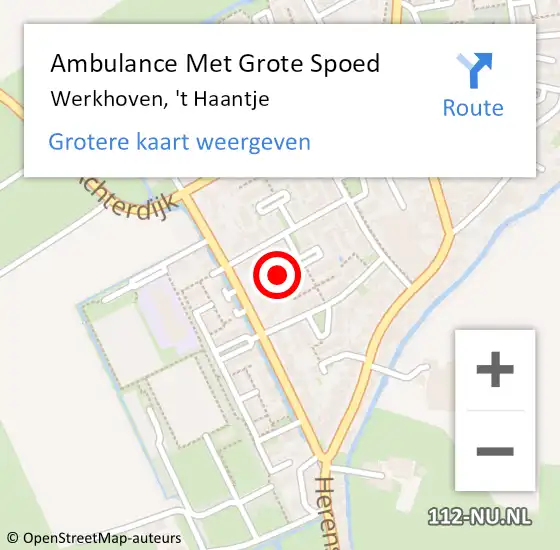 Locatie op kaart van de 112 melding: Ambulance Met Grote Spoed Naar Werkhoven, 't Haantje op 17 oktober 2014 03:37