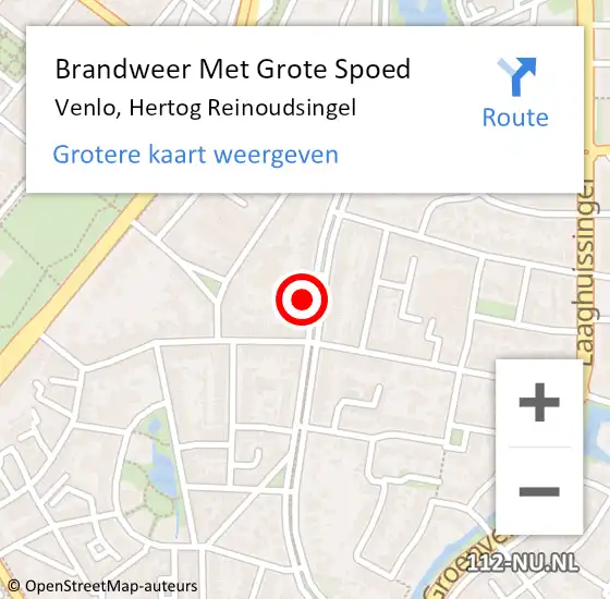 Locatie op kaart van de 112 melding: Brandweer Met Grote Spoed Naar Venlo, Hertog Reinoudsingel op 21 augustus 2024 12:10