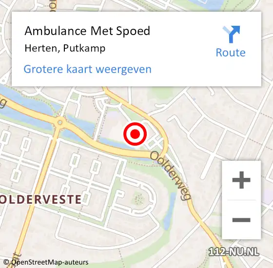 Locatie op kaart van de 112 melding: Ambulance Met Spoed Naar Herten, Putkamp op 21 augustus 2024 12:41