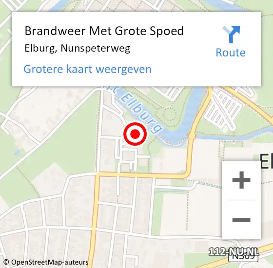 Locatie op kaart van de 112 melding: Brandweer Met Grote Spoed Naar Elburg, Nunspeterweg op 21 augustus 2024 13:10