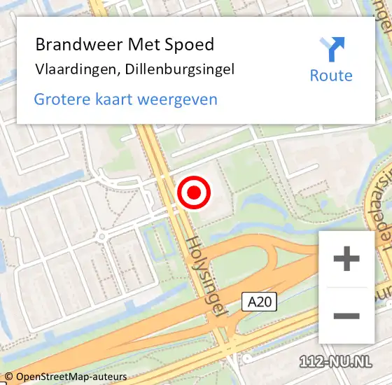 Locatie op kaart van de 112 melding: Brandweer Met Spoed Naar Vlaardingen, Dillenburgsingel op 21 augustus 2024 13:25