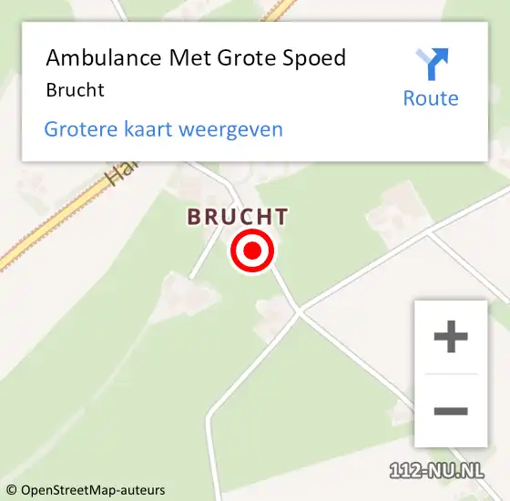 Locatie op kaart van de 112 melding: Ambulance Met Grote Spoed Naar Brucht op 21 augustus 2024 13:46