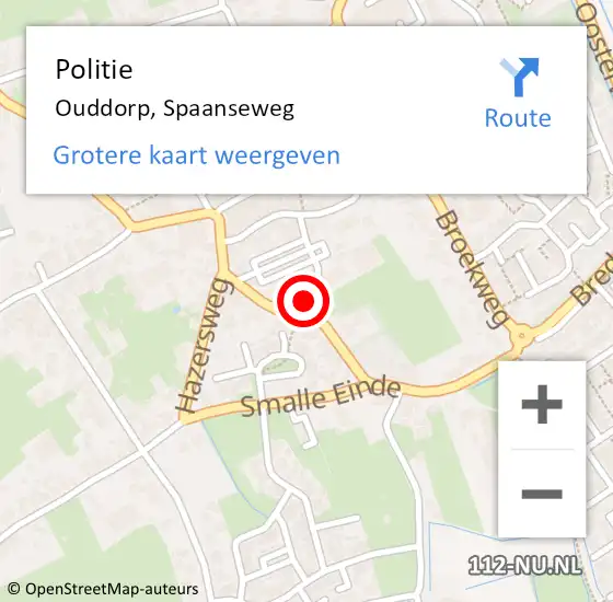 Locatie op kaart van de 112 melding: Politie Ouddorp, Spaanseweg op 21 augustus 2024 14:26