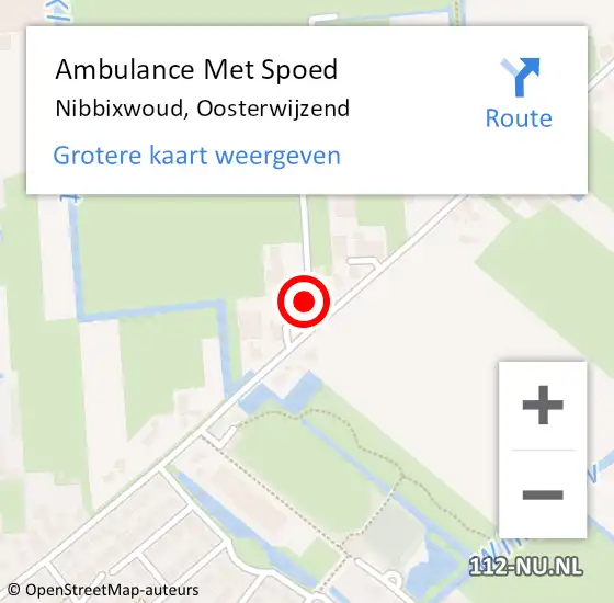 Locatie op kaart van de 112 melding: Ambulance Met Spoed Naar Nibbixwoud, Oosterwijzend op 21 augustus 2024 14:30