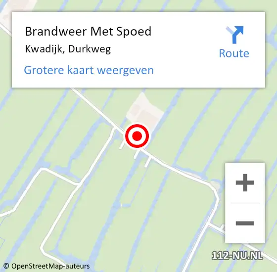 Locatie op kaart van de 112 melding: Brandweer Met Spoed Naar Kwadijk, Durkweg op 21 augustus 2024 14:30