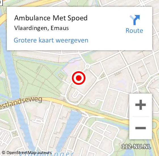 Locatie op kaart van de 112 melding: Ambulance Met Spoed Naar Vlaardingen, Emaus op 21 augustus 2024 14:32