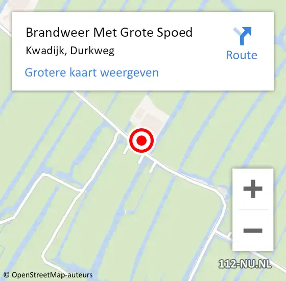 Locatie op kaart van de 112 melding: Brandweer Met Grote Spoed Naar Kwadijk, Durkweg op 21 augustus 2024 14:50