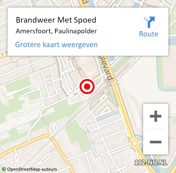 Locatie op kaart van de 112 melding: Brandweer Met Spoed Naar Amersfoort, Paulinapolder op 21 augustus 2024 15:28