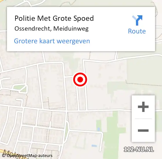 Locatie op kaart van de 112 melding: Politie Met Grote Spoed Naar Ossendrecht, Meiduinweg op 21 augustus 2024 16:51