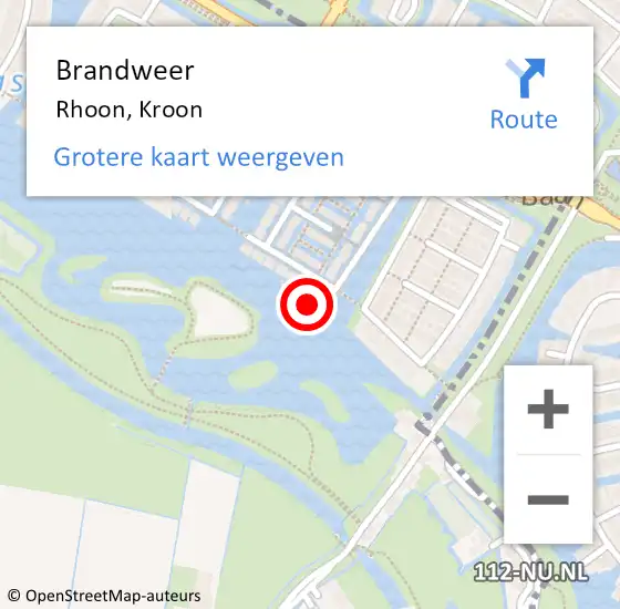 Locatie op kaart van de 112 melding: Brandweer Rhoon, Kroon op 21 augustus 2024 16:51