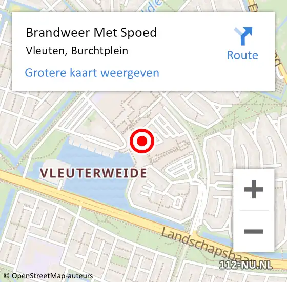 Locatie op kaart van de 112 melding: Brandweer Met Spoed Naar Vleuten, Burchtplein op 21 augustus 2024 19:05