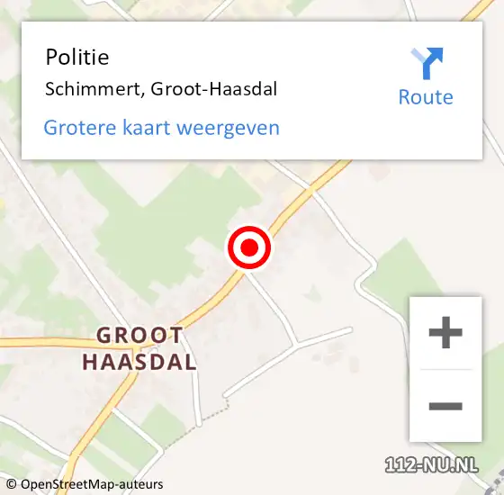 Locatie op kaart van de 112 melding: Politie Schimmert, Groot-Haasdal op 21 augustus 2024 19:22