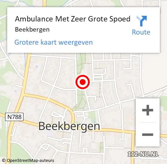 Locatie op kaart van de 112 melding: Ambulance Met Zeer Grote Spoed Naar Beekbergen op 21 augustus 2024 19:25