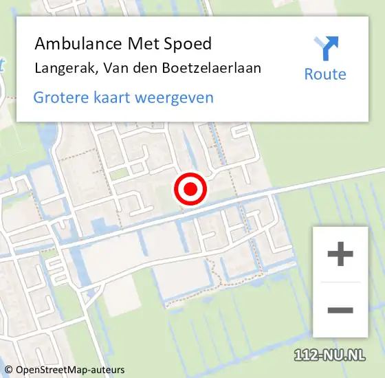 Locatie op kaart van de 112 melding: Ambulance Met Spoed Naar Langerak, Van den Boetzelaerlaan op 21 augustus 2024 19:30