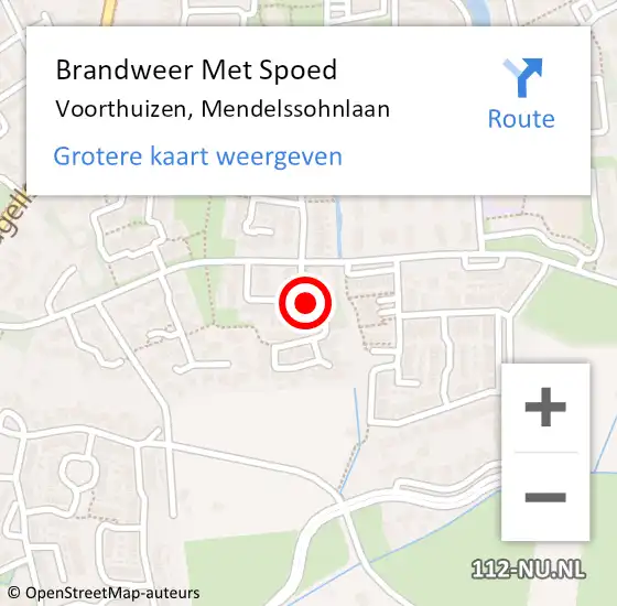 Locatie op kaart van de 112 melding: Brandweer Met Spoed Naar Voorthuizen, Mendelssohnlaan op 21 augustus 2024 20:16