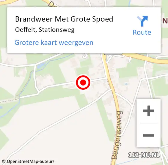 Locatie op kaart van de 112 melding: Brandweer Met Grote Spoed Naar Oeffelt, Stationsweg op 21 augustus 2024 20:28