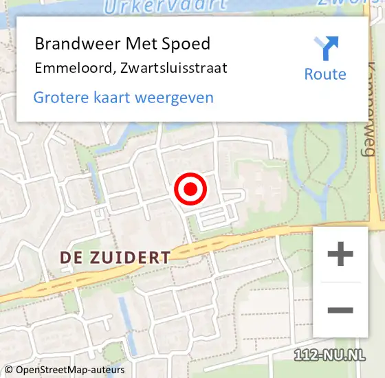 Locatie op kaart van de 112 melding: Brandweer Met Spoed Naar Emmeloord, Zwartsluisstraat op 21 augustus 2024 20:38