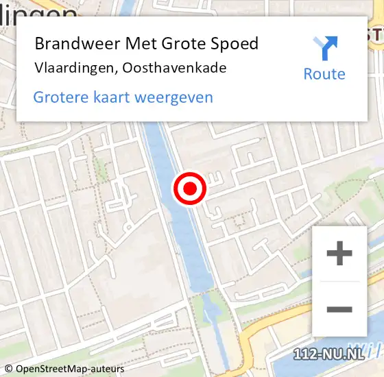 Locatie op kaart van de 112 melding: Brandweer Met Grote Spoed Naar Vlaardingen, Oosthavenkade op 21 augustus 2024 20:57