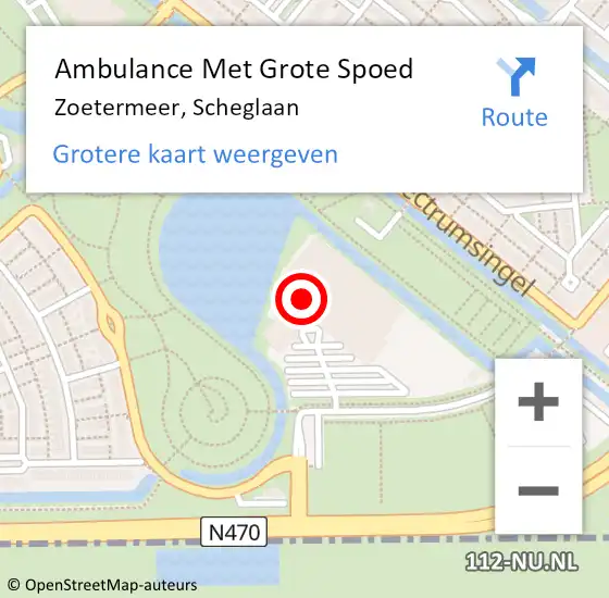 Locatie op kaart van de 112 melding: Ambulance Met Grote Spoed Naar Zoetermeer, Scheglaan op 21 augustus 2024 21:21