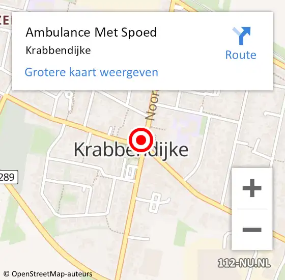 Locatie op kaart van de 112 melding: Ambulance Met Spoed Naar Krabbendijke op 22 augustus 2024 01:32