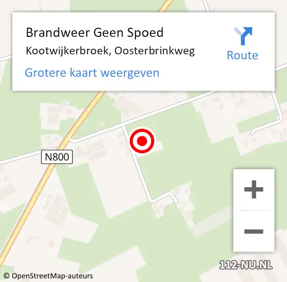 Locatie op kaart van de 112 melding: Brandweer Geen Spoed Naar Kootwijkerbroek, Oosterbrinkweg op 22 augustus 2024 04:46