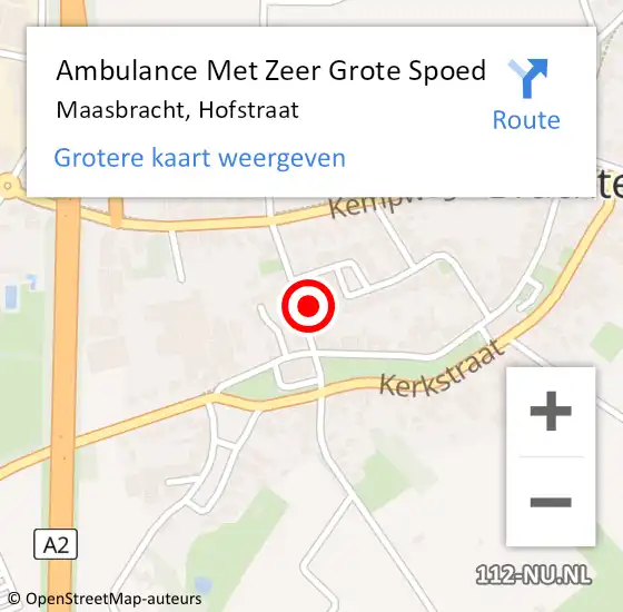 Locatie op kaart van de 112 melding: Ambulance Met Zeer Grote Spoed Naar Maasbracht, Hofstraat op 22 augustus 2024 06:13