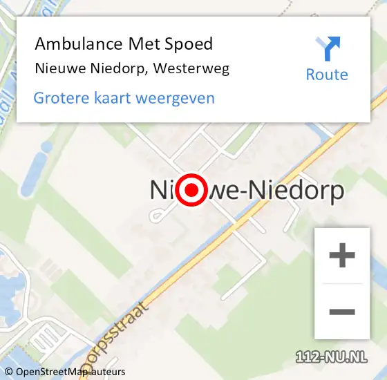 Locatie op kaart van de 112 melding: Ambulance Met Spoed Naar Nieuwe Niedorp, Westerweg op 22 augustus 2024 06:28