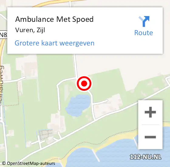 Locatie op kaart van de 112 melding: Ambulance Met Spoed Naar Vuren, Zijl op 17 oktober 2014 08:04