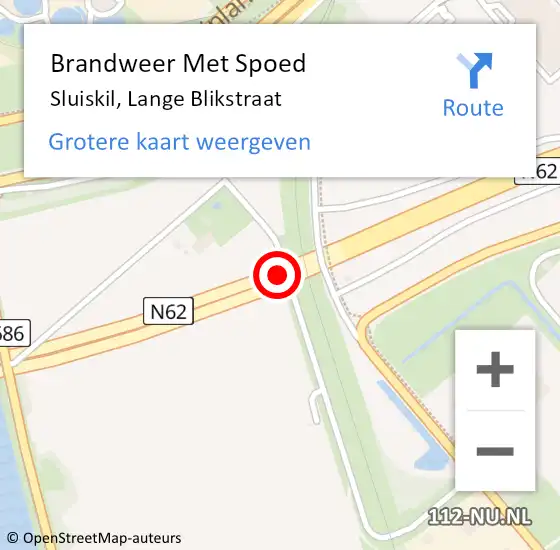 Locatie op kaart van de 112 melding: Brandweer Met Spoed Naar Sluiskil, Lange Blikstraat op 22 augustus 2024 07:23