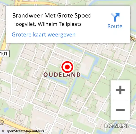 Locatie op kaart van de 112 melding: Brandweer Met Grote Spoed Naar Hoogvliet, Wilhelm Tellplaats op 22 augustus 2024 07:48