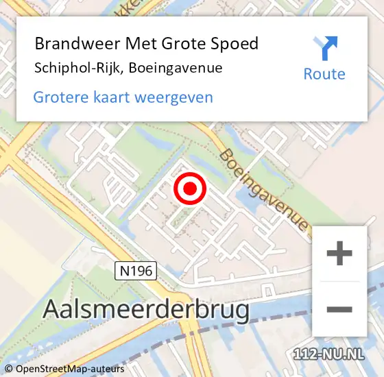 Locatie op kaart van de 112 melding: Brandweer Met Grote Spoed Naar Rijswijk, Boeingavenue op 22 augustus 2024 07:56