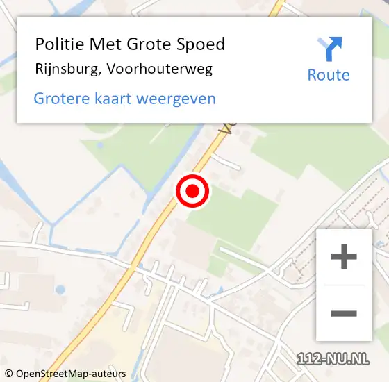 Locatie op kaart van de 112 melding: Politie Met Grote Spoed Naar Rijnsburg, Voorhouterweg op 22 augustus 2024 08:04