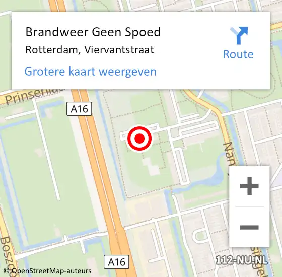 Locatie op kaart van de 112 melding: Brandweer Geen Spoed Naar Rotterdam, Viervantstraat op 22 augustus 2024 08:11