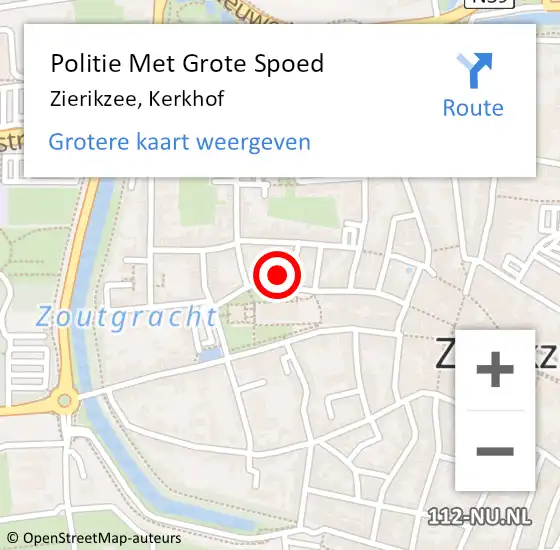 Locatie op kaart van de 112 melding: Politie Met Grote Spoed Naar Zierikzee, Kerkhof op 22 augustus 2024 08:24