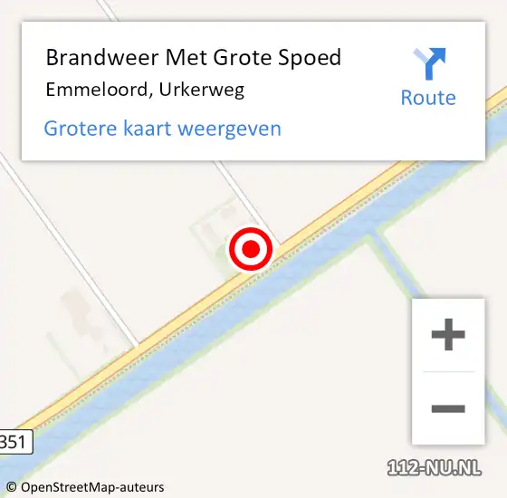 Locatie op kaart van de 112 melding: Brandweer Met Grote Spoed Naar Emmeloord, Urkerweg op 22 augustus 2024 10:22