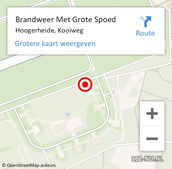 Locatie op kaart van de 112 melding: Brandweer Met Grote Spoed Naar Hoogerheide, Kooiweg op 22 augustus 2024 10:24