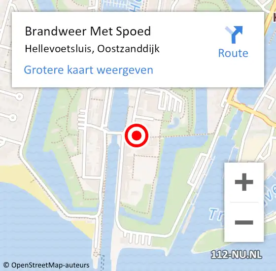 Locatie op kaart van de 112 melding: Brandweer Met Spoed Naar Hellevoetsluis, Oostzanddijk op 22 augustus 2024 10:44