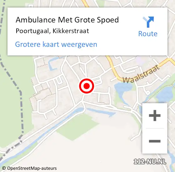 Locatie op kaart van de 112 melding: Ambulance Met Grote Spoed Naar Poortugaal, Kikkerstraat op 22 augustus 2024 10:44