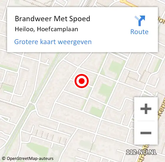 Locatie op kaart van de 112 melding: Brandweer Met Spoed Naar Heiloo, Hoefcamplaan op 22 augustus 2024 10:44